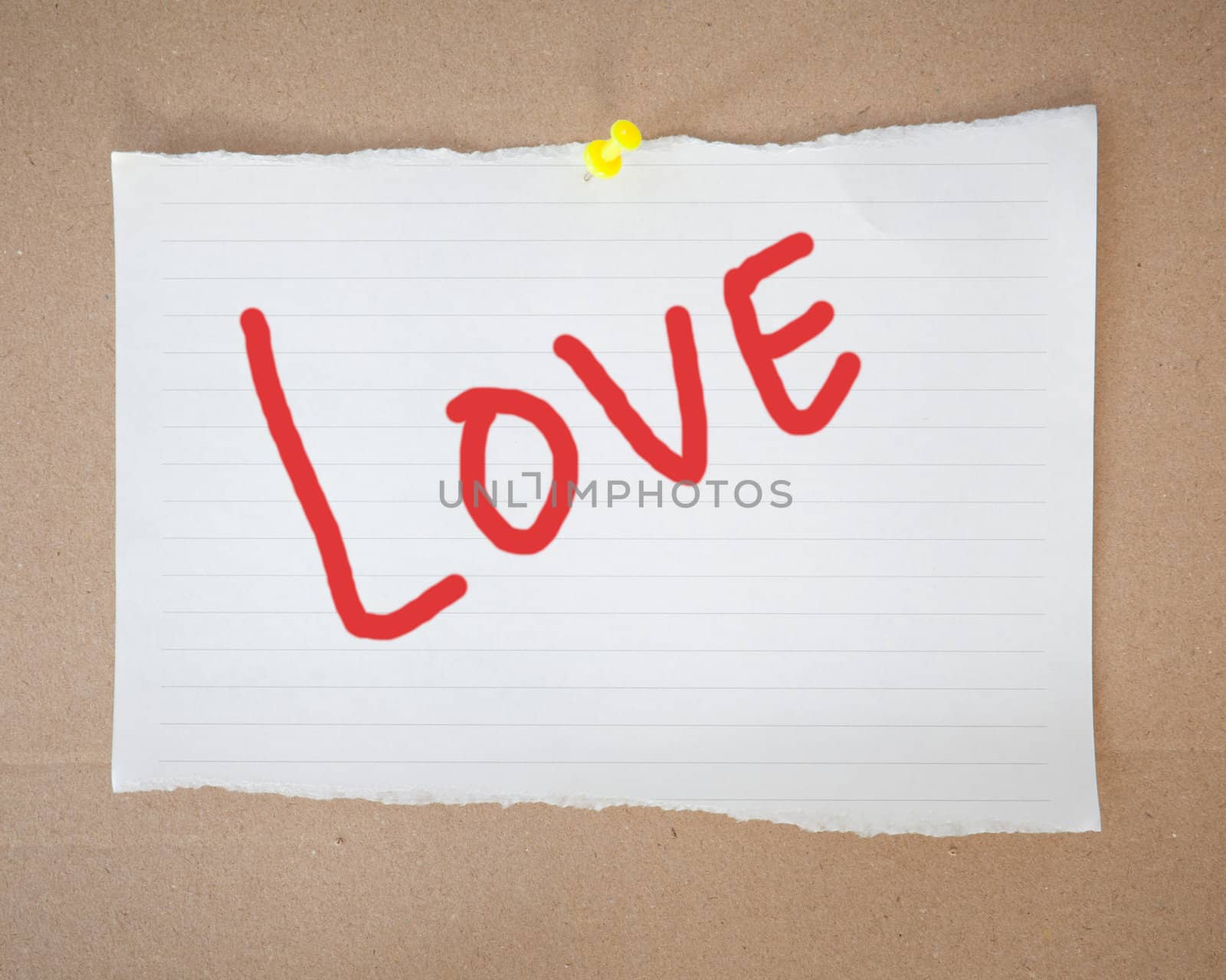 paper sheet and pin on wood texture background