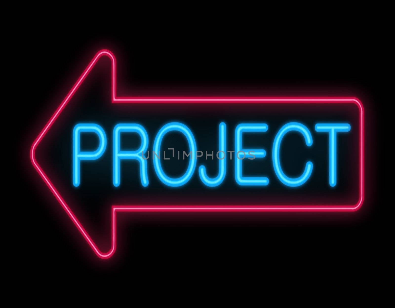 Illustration depicting a neon signage with a project concept.