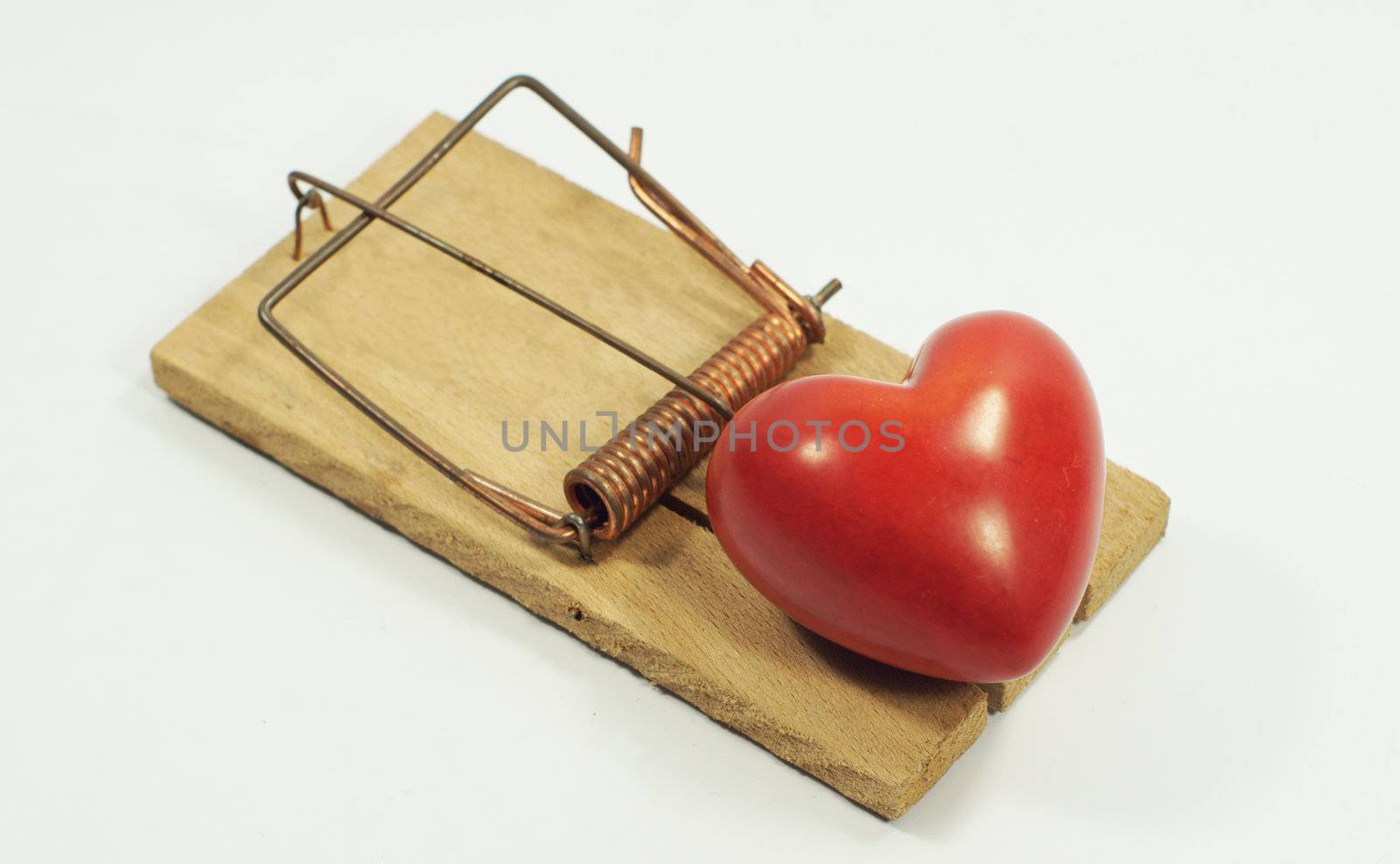 A heart is on a mouse trap