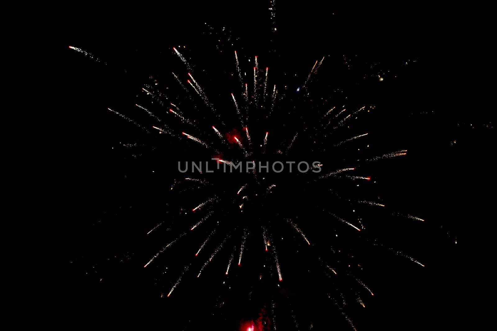 sparkles of big firework on new years eve