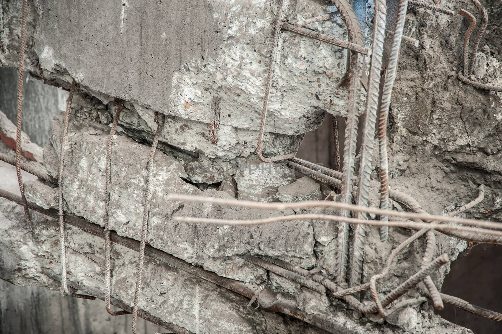Details of the demolition of a building