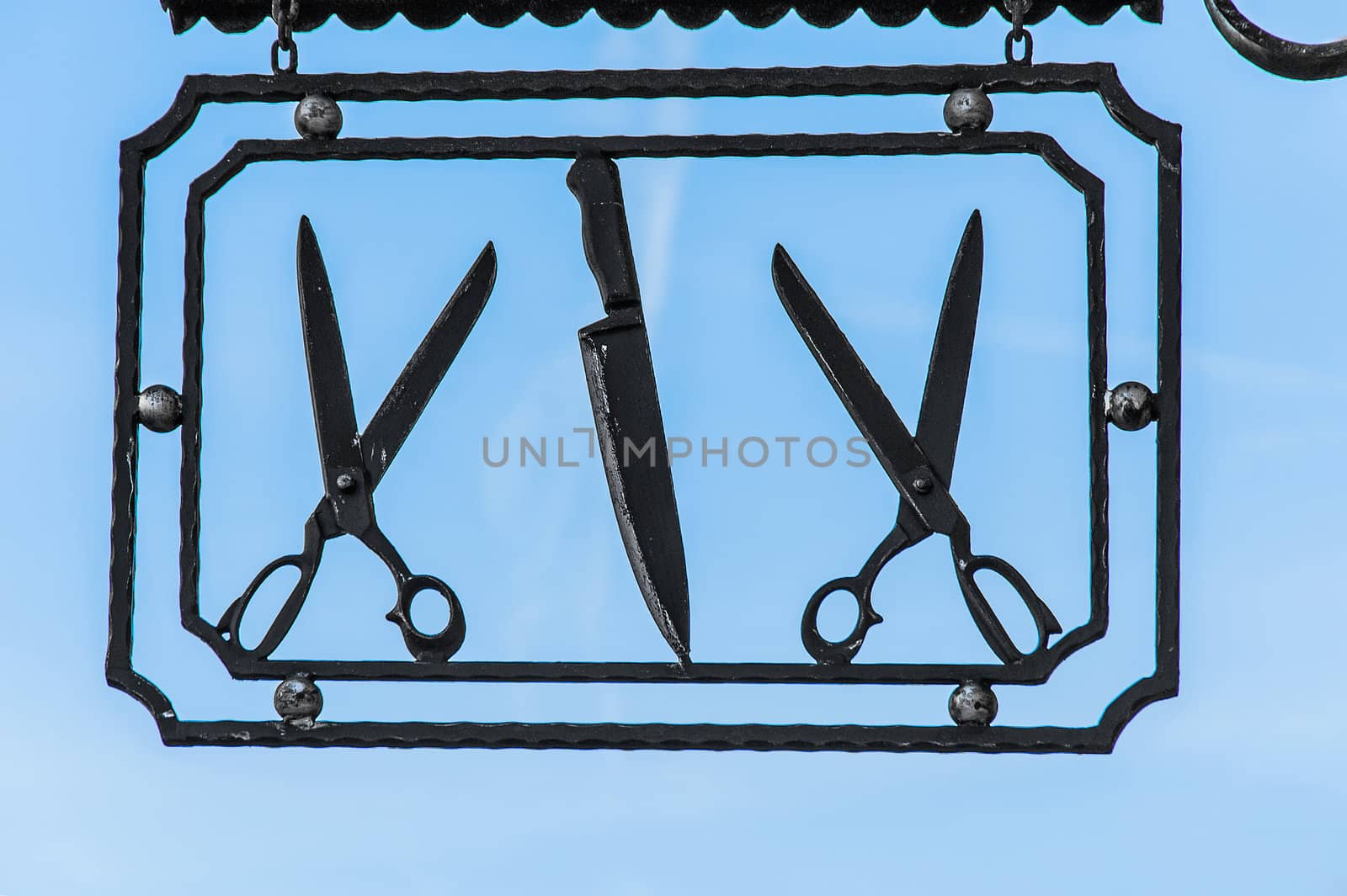 Handicraft symbol scissors and knife grinder