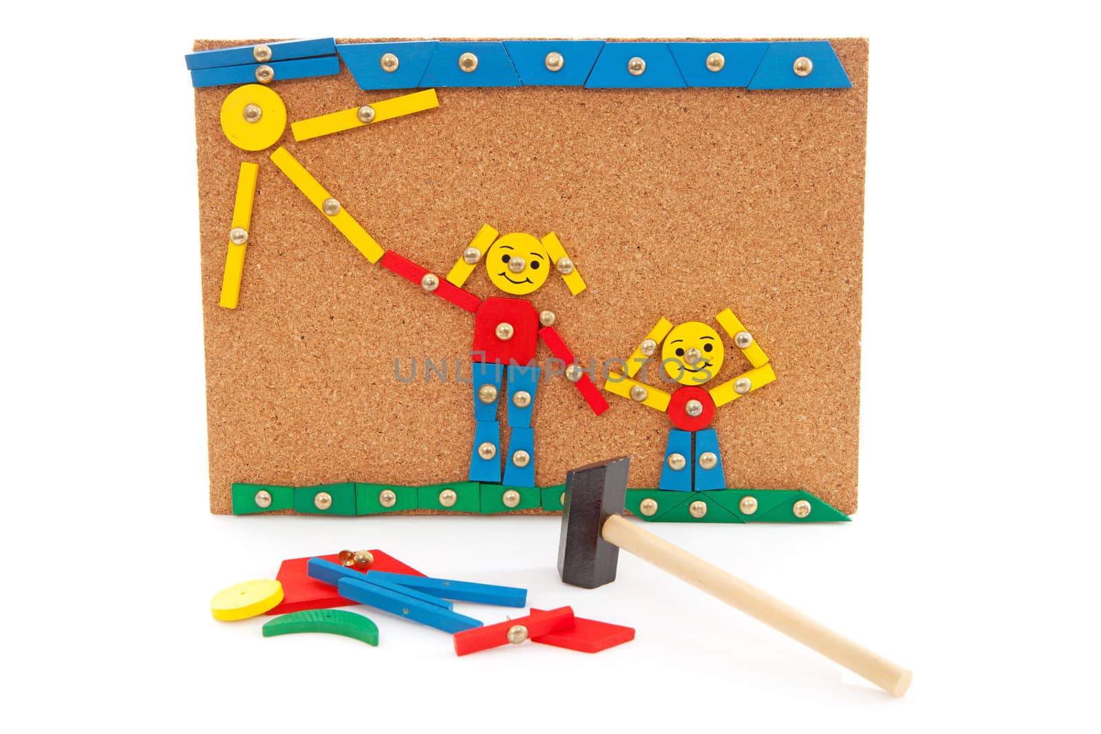 creation made by children on cork board