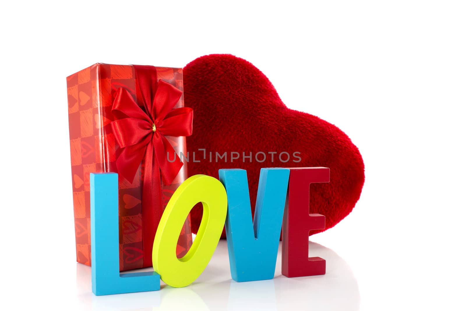love with present and heart shape by compuinfoto