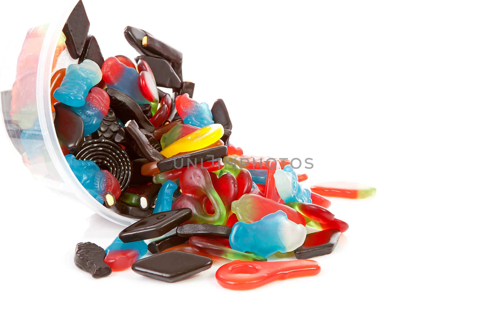 Colorful candy sweets isolated on white background