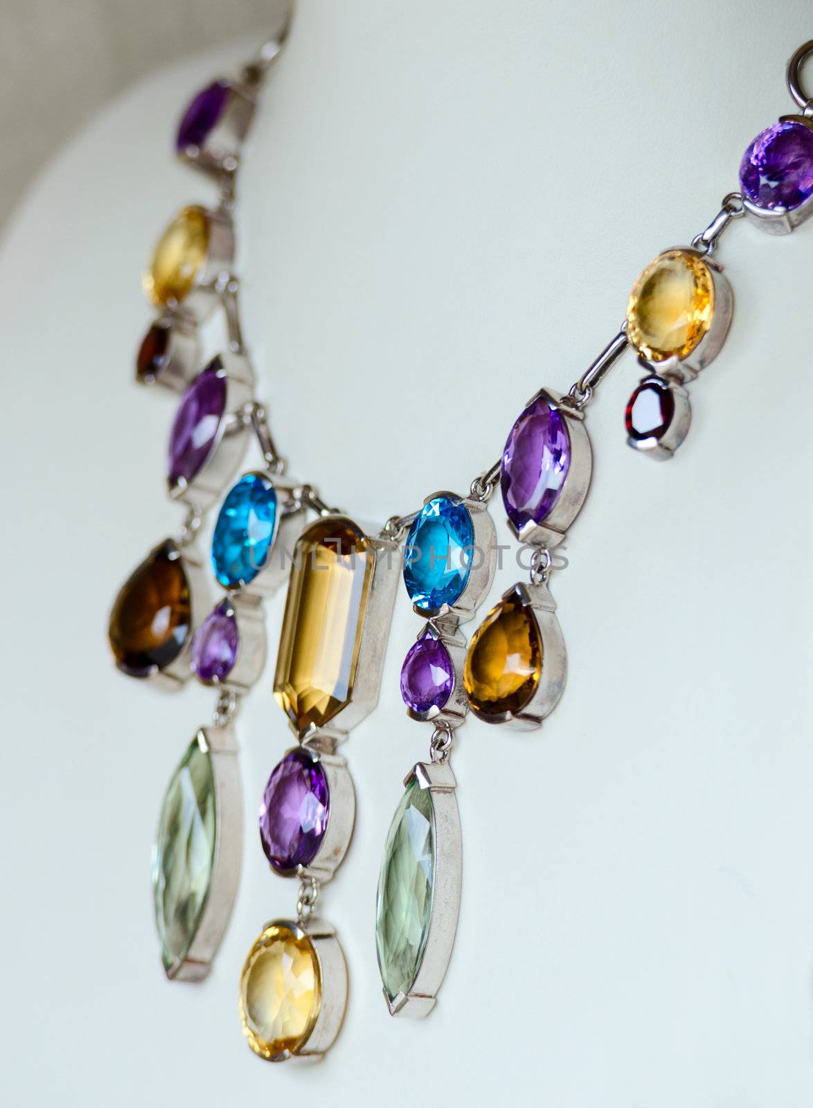 Necklace with colored precious jewel by iryna_rasko