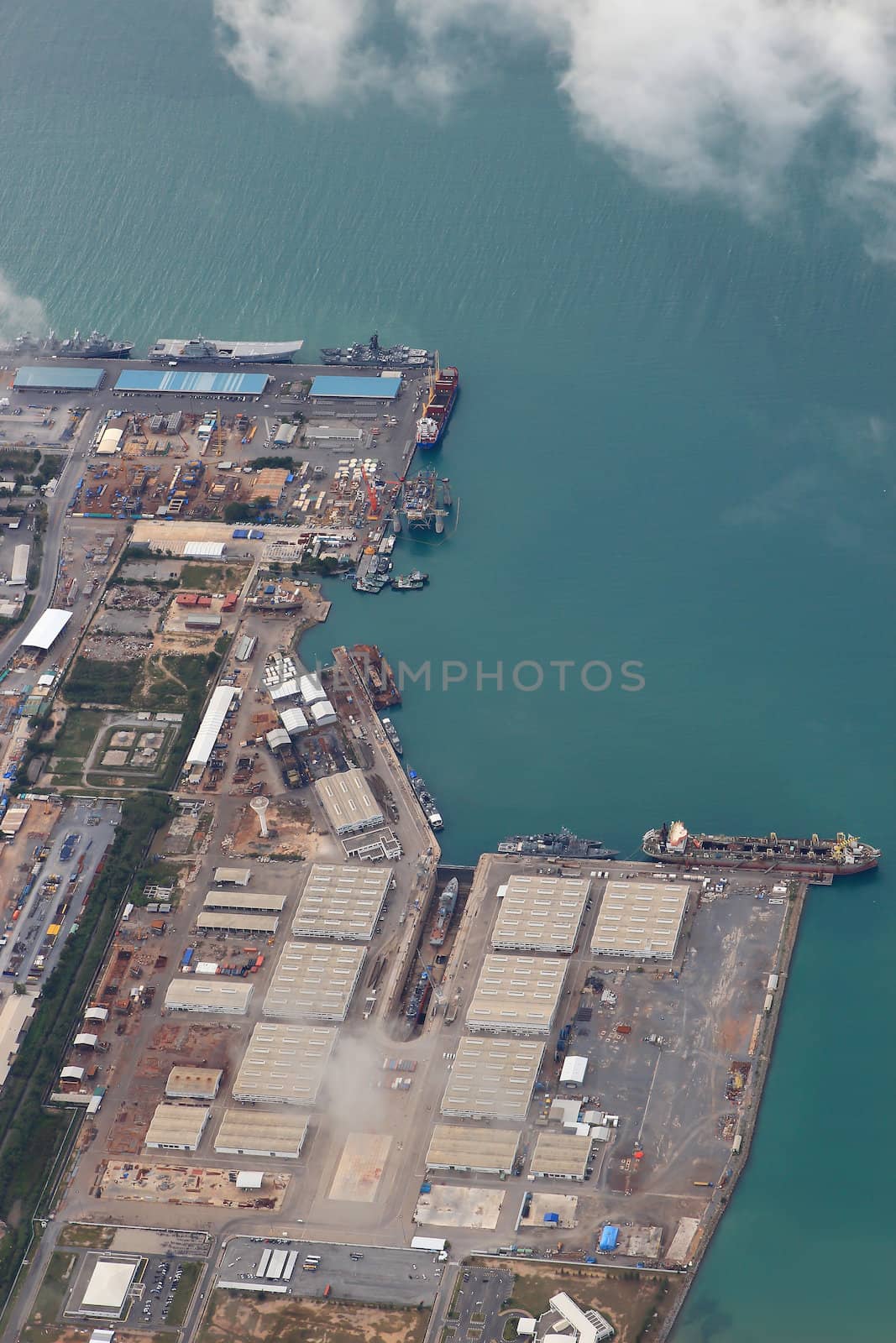 aerial view of durban harbour, Sattahip thailand by rufous