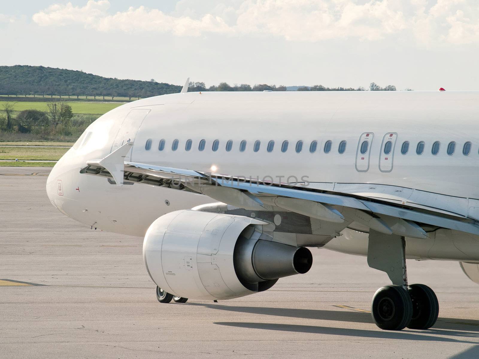 jet airliner on the airport