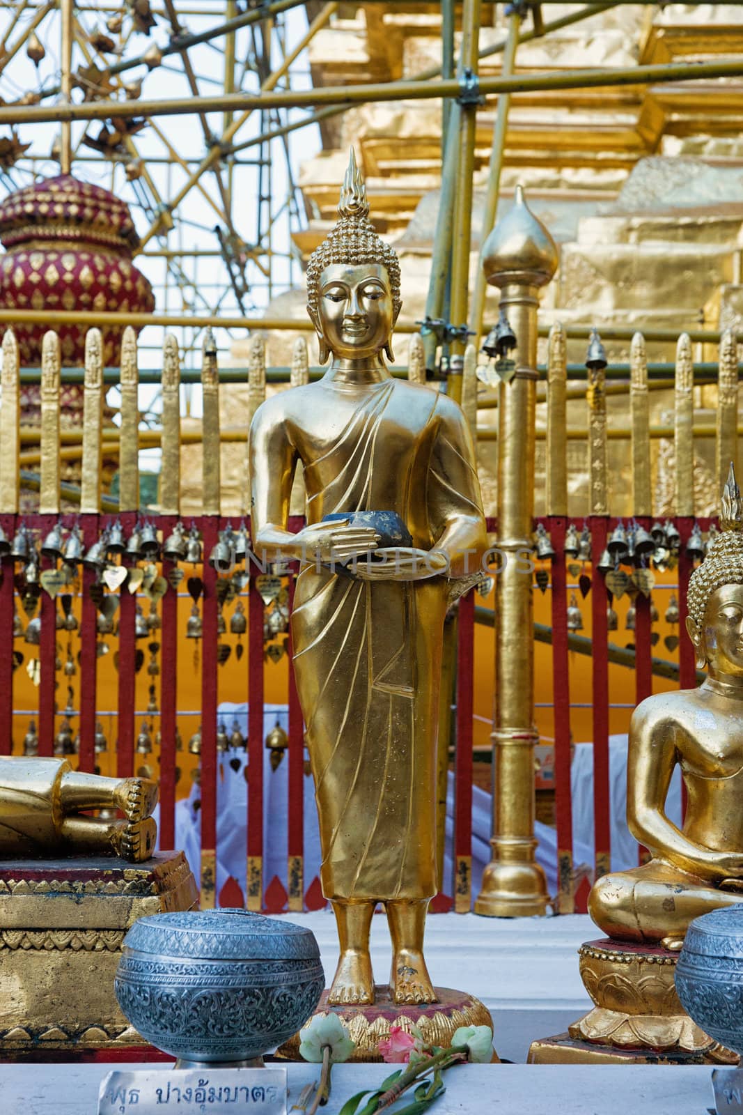 gold buddha statues  by clearviewstock