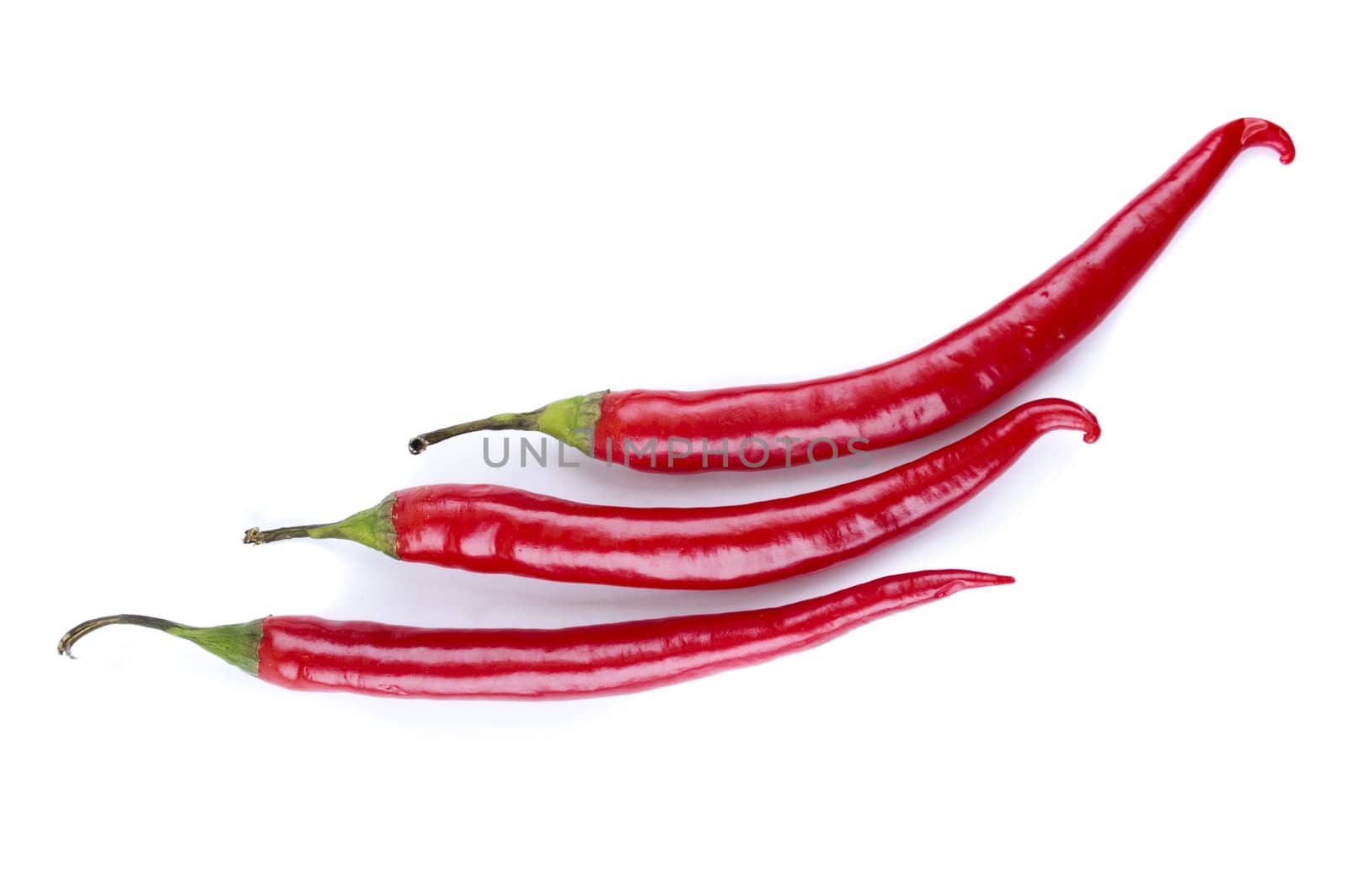 a series of three chili peppers horizontal