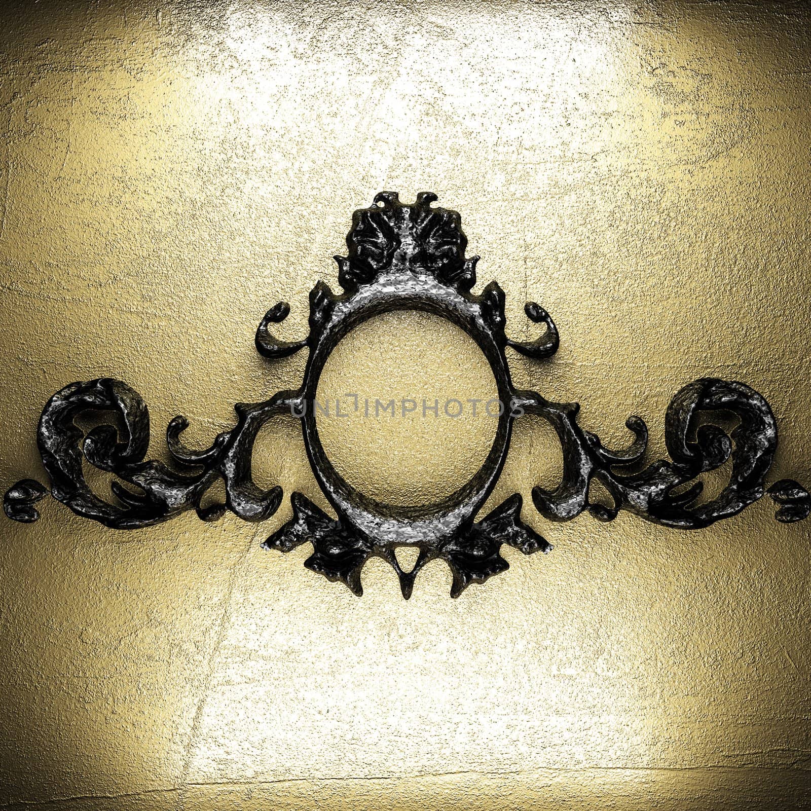 vintage iron frame on the wall