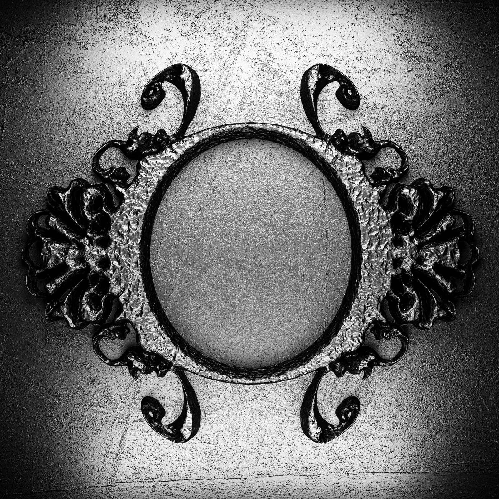 vintage iron frame on the wall