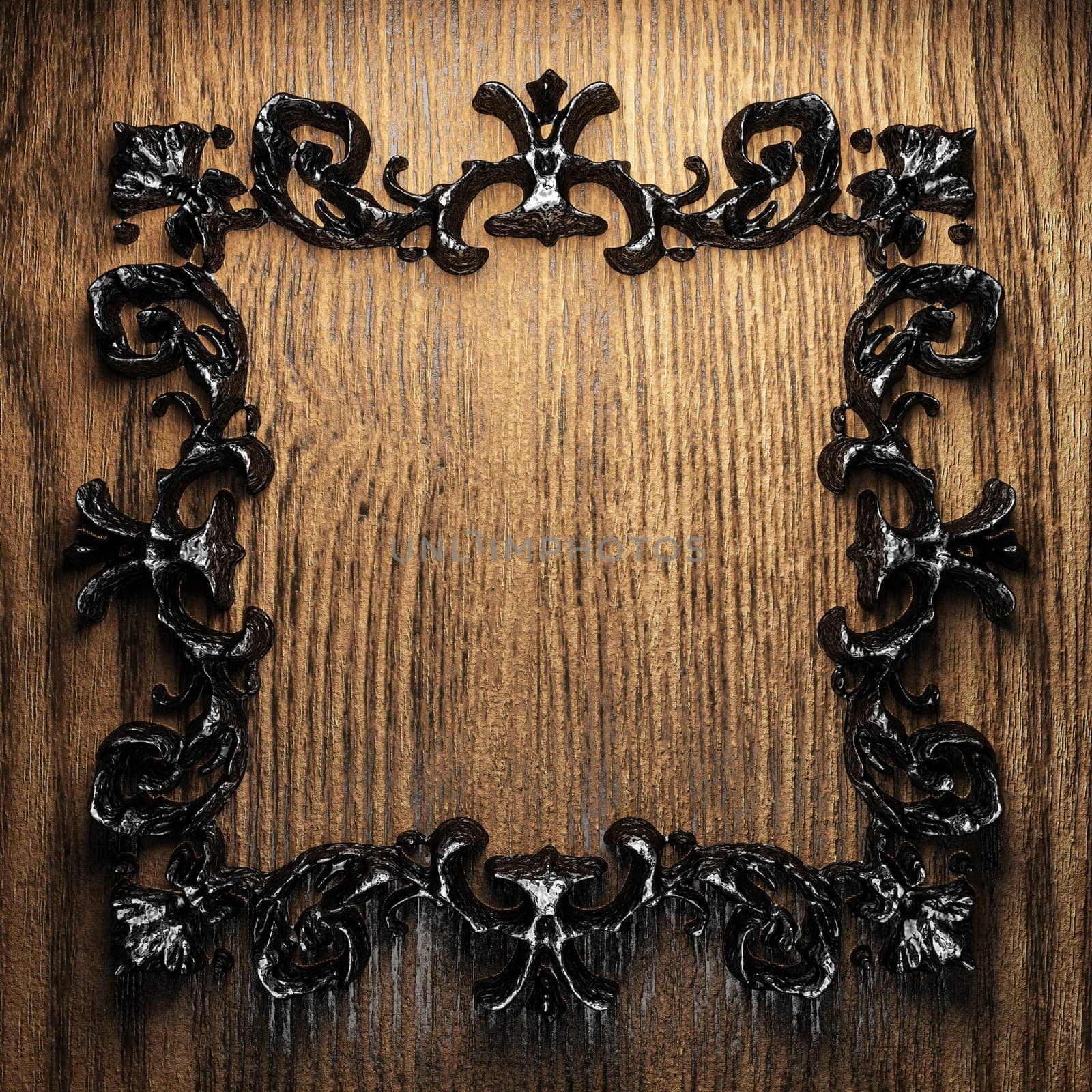 vintage iron frame on the wall