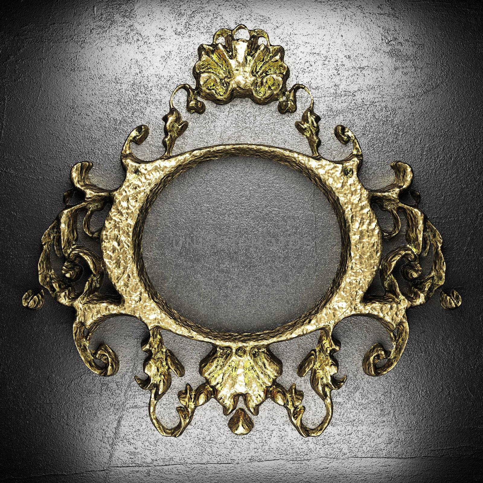 vintage golden frame on the wall