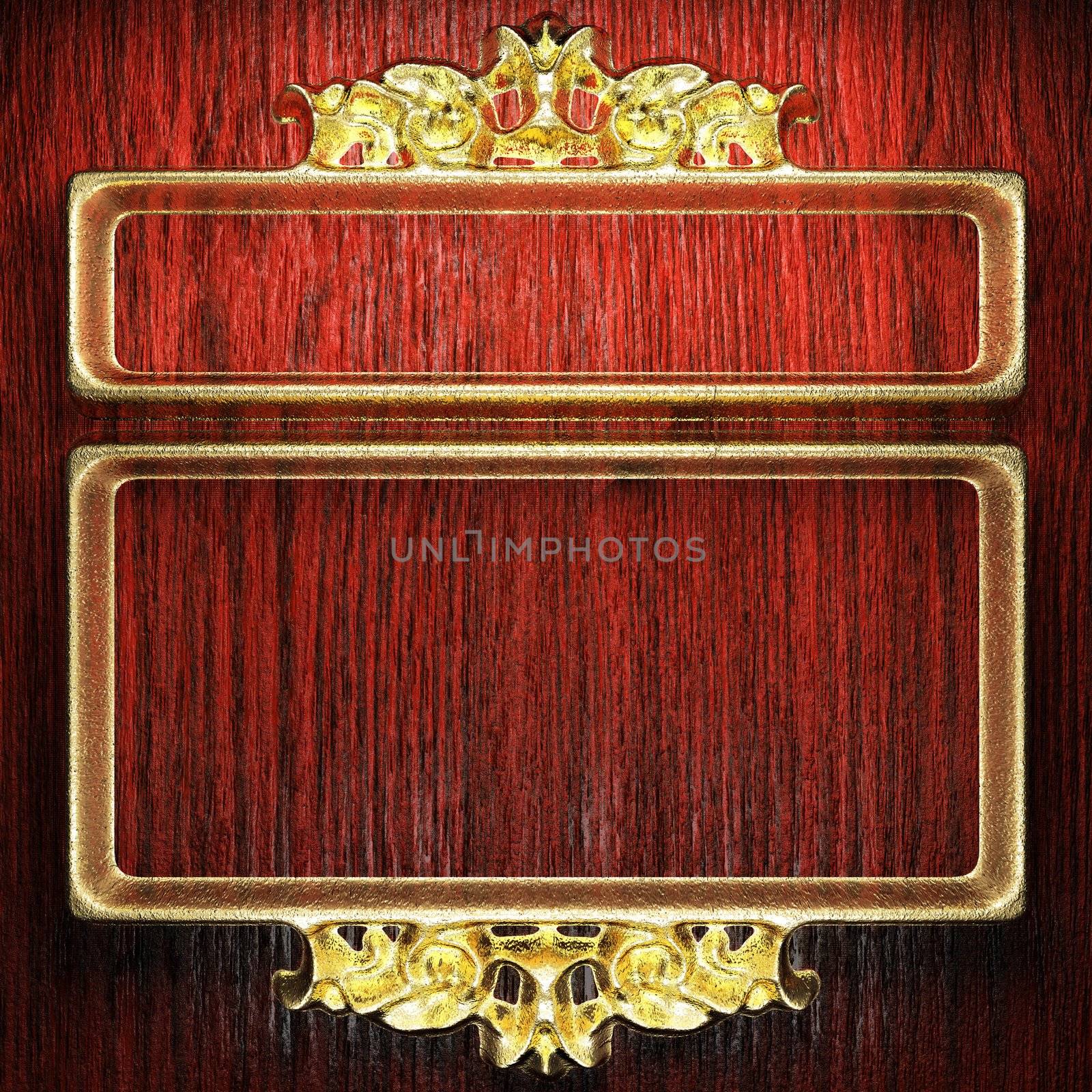 golden vintage ornament on wall