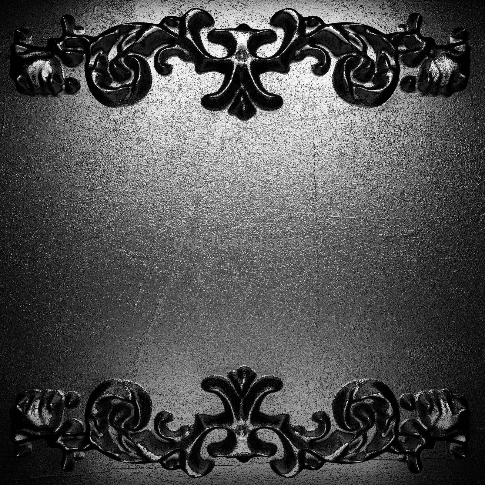 iron vintage ornament on wall