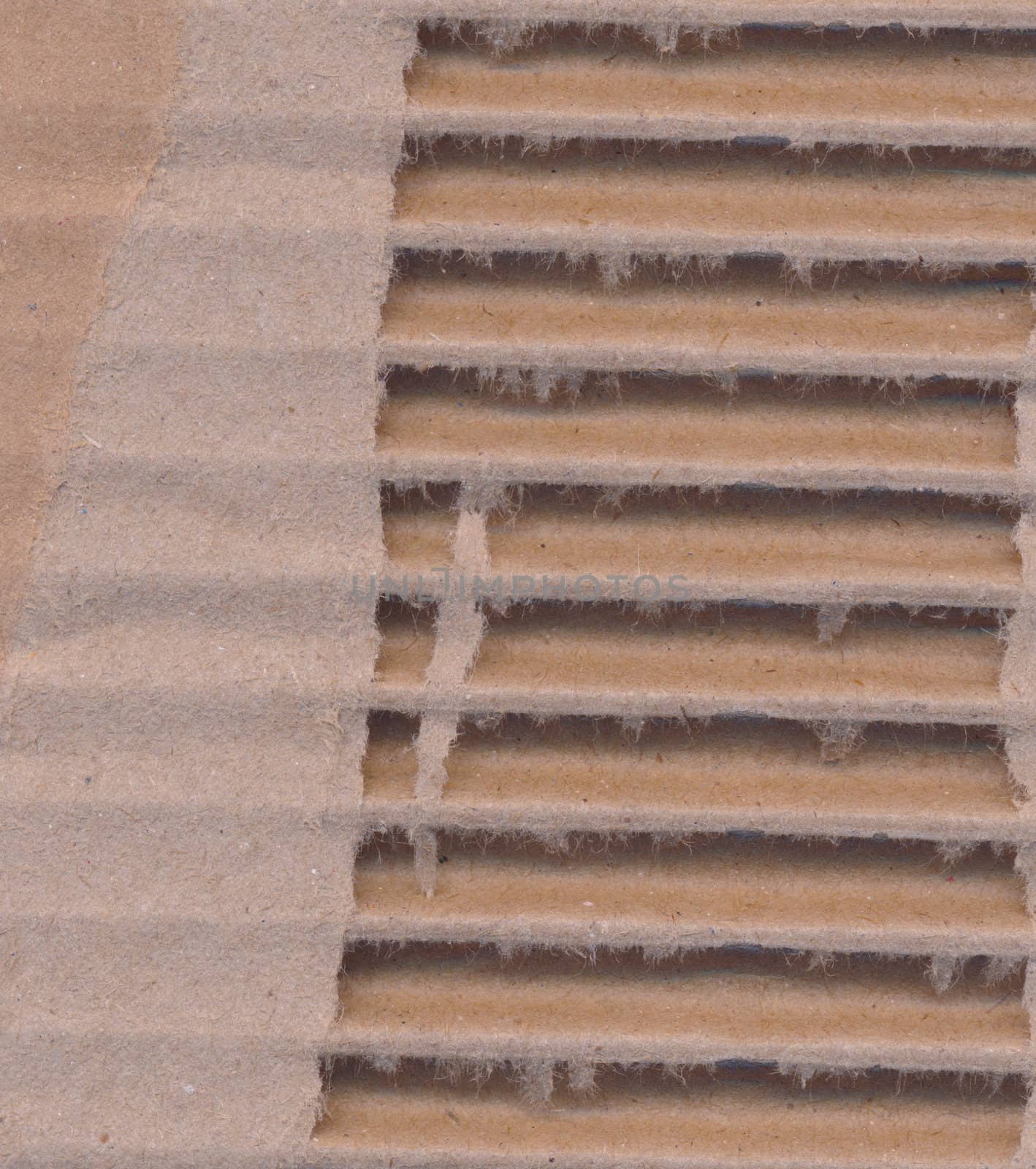 aged Textured corrugated striped cardboard paper background