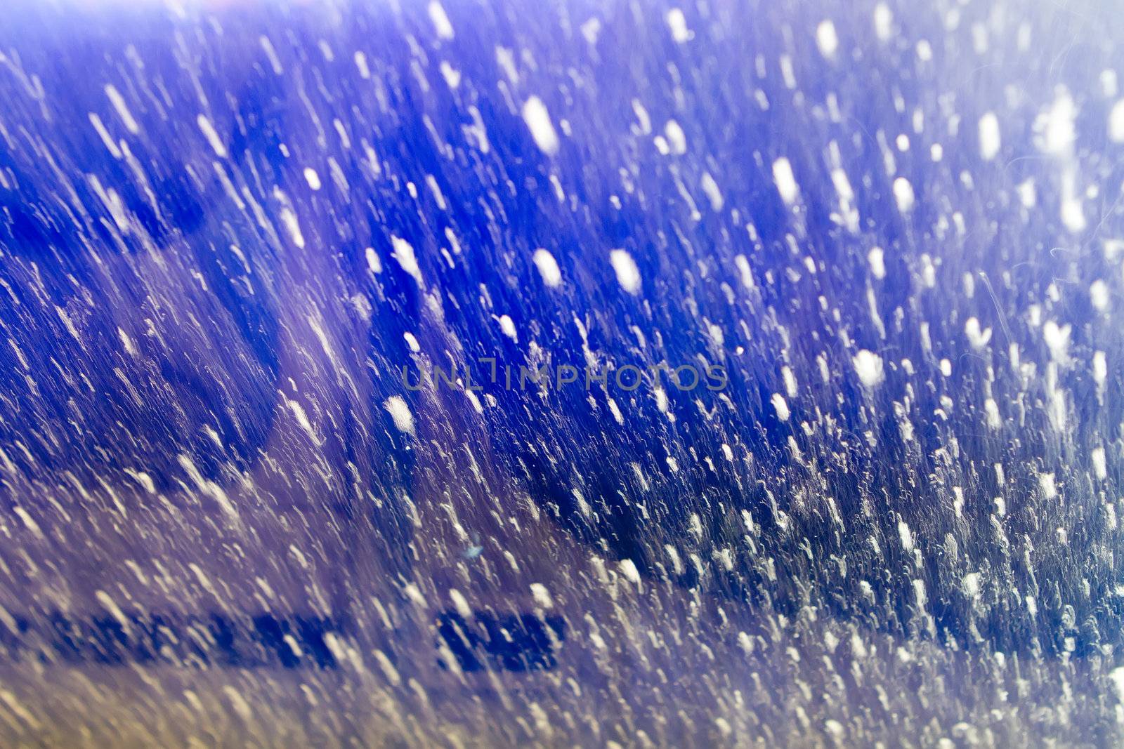 inside the car in a carwash looking out