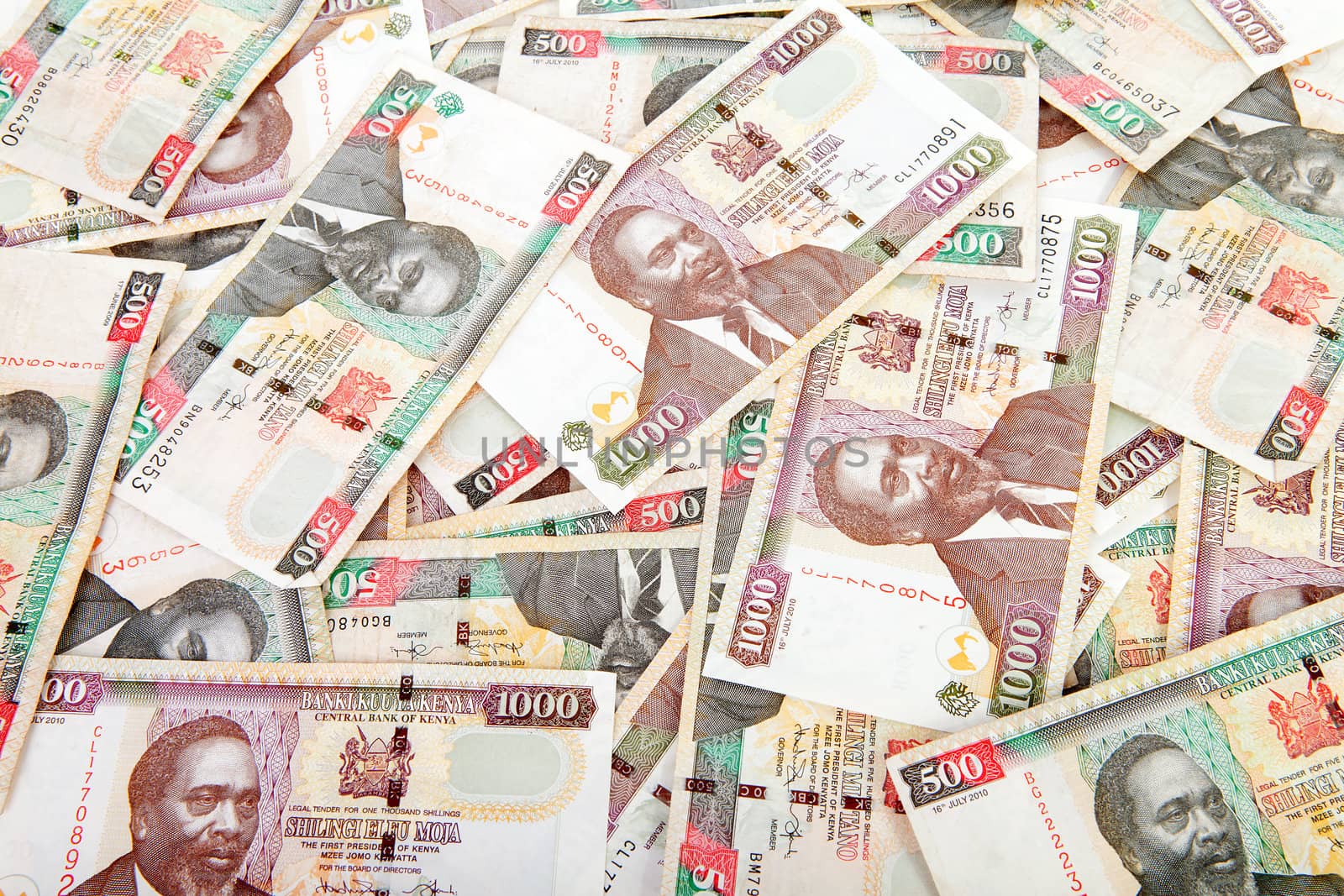 Background of Kenyan currency in closeup