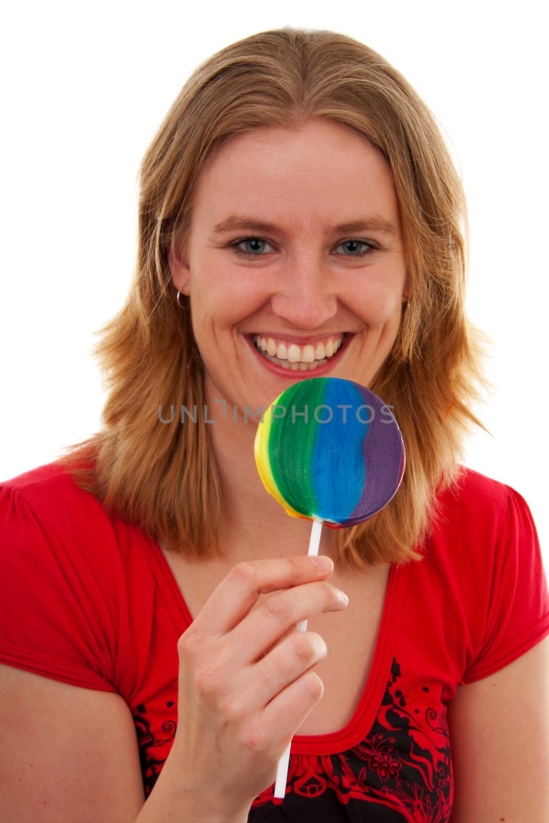 Young woman with colorful lolly by sannie32