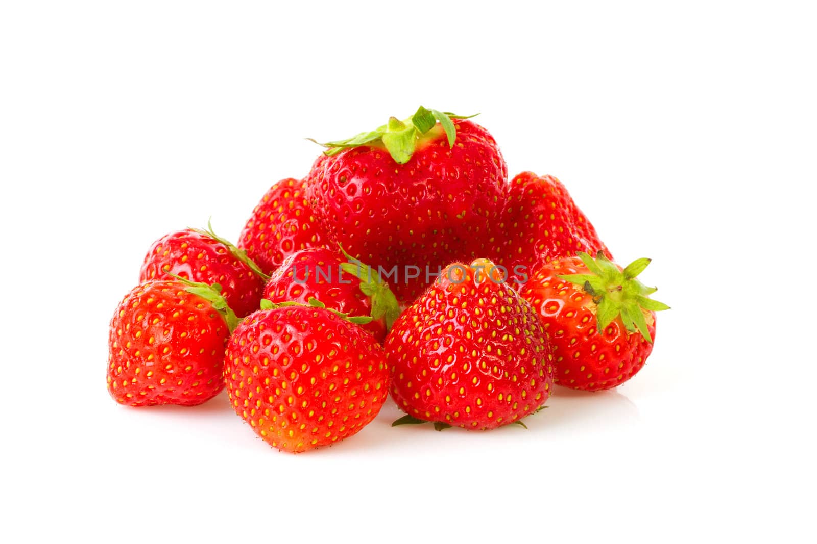 Isolated fruit strawberries over white background