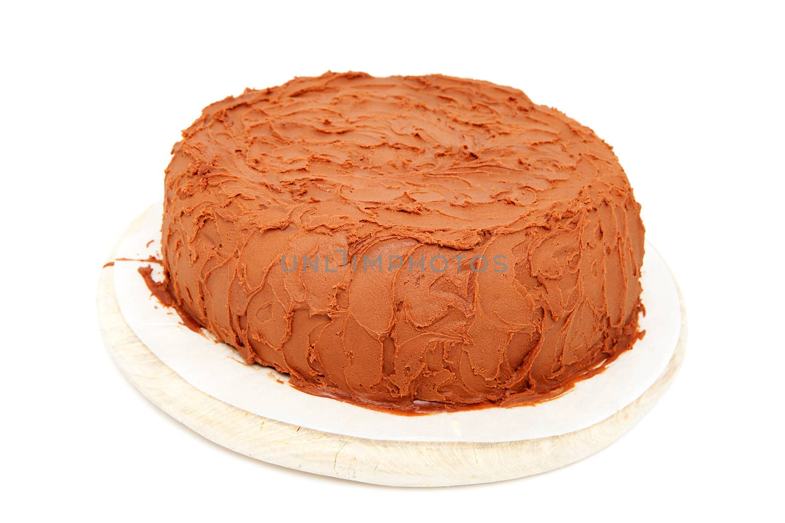 delicious chocolate cake isolated on white background