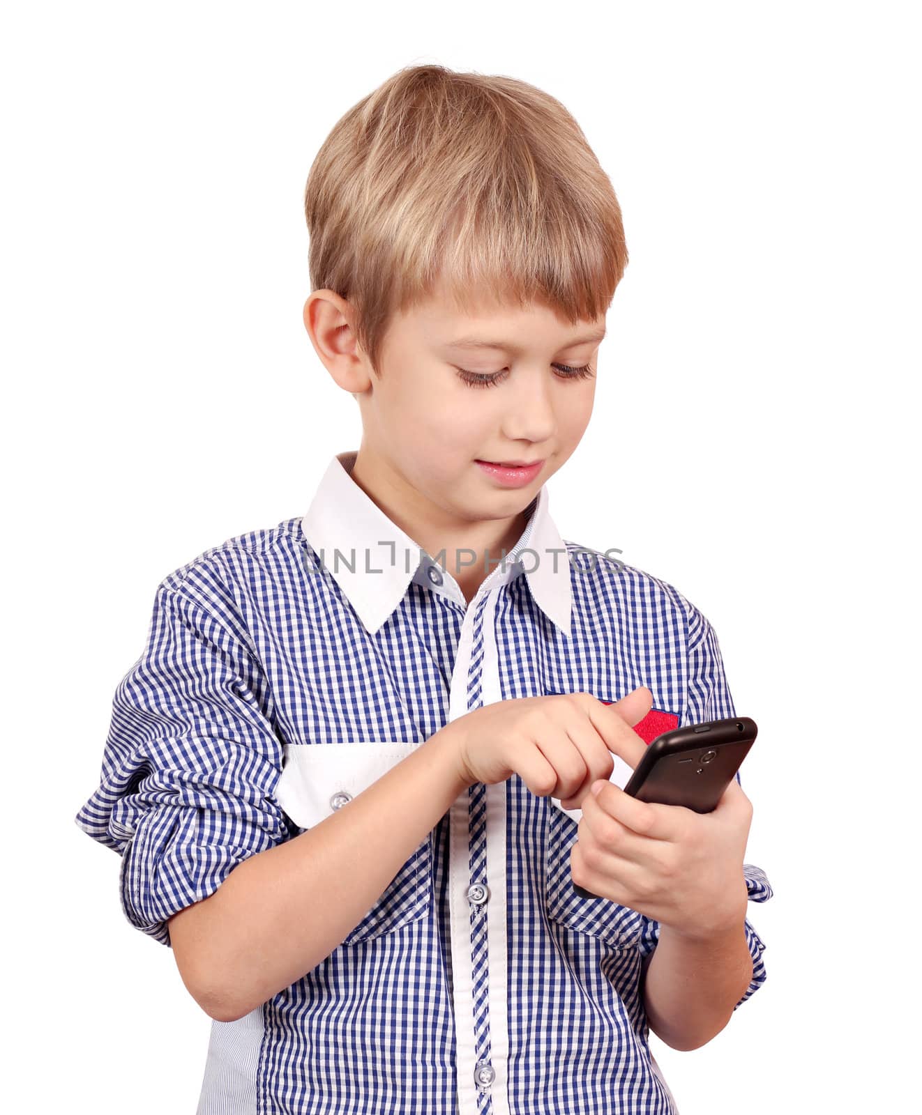 boy play with smart phone by goce