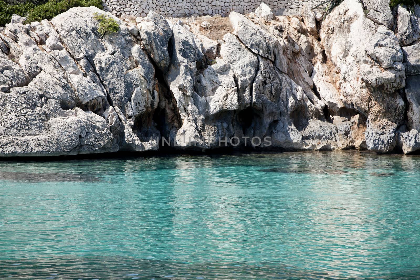 beautiful riffs rock stone sea ocean in summer vacation tropical