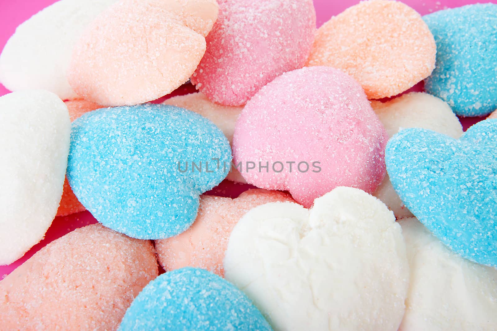 sugared candy in shape of hearts by sannie32