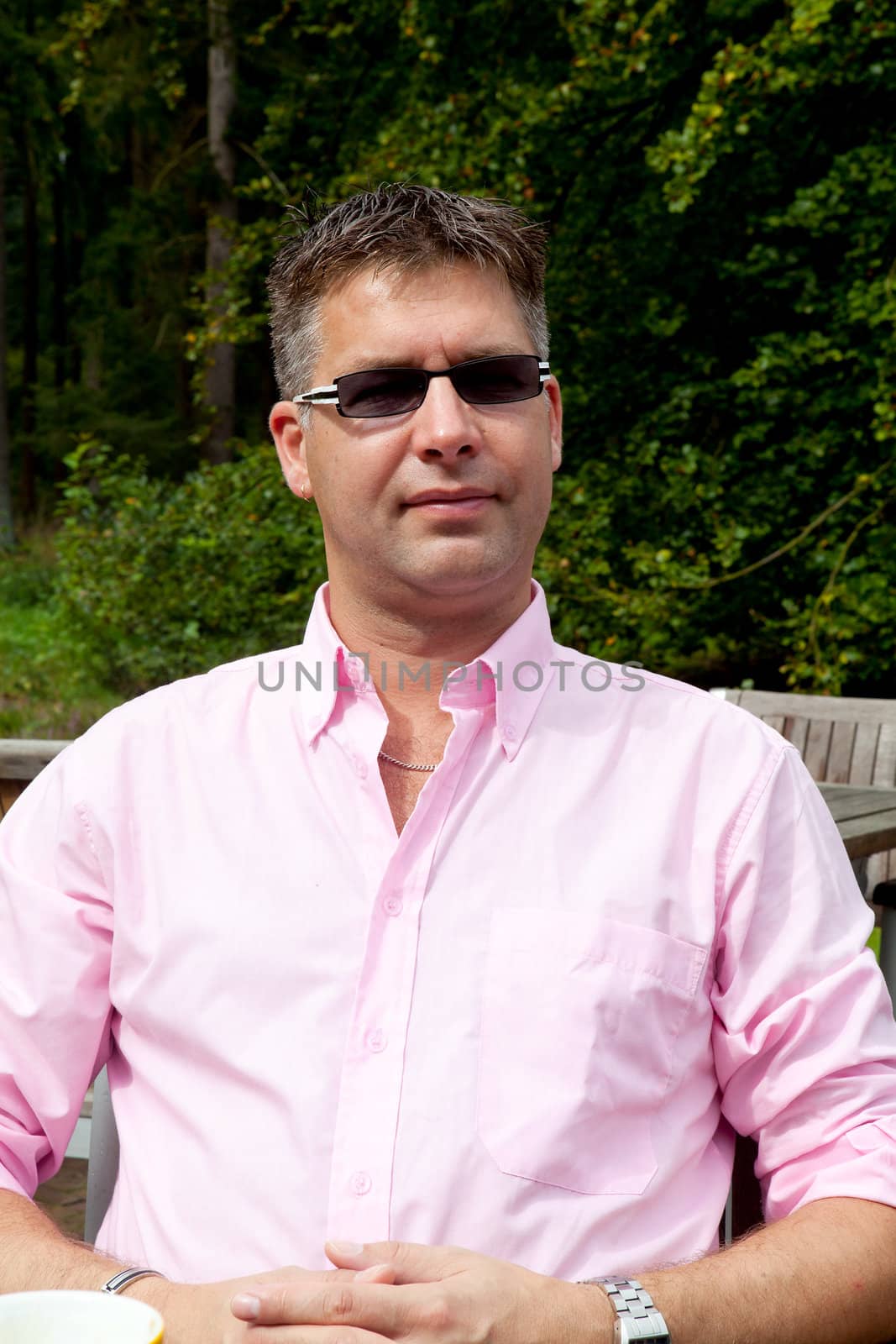 Portait of handsome man enjoying the sun