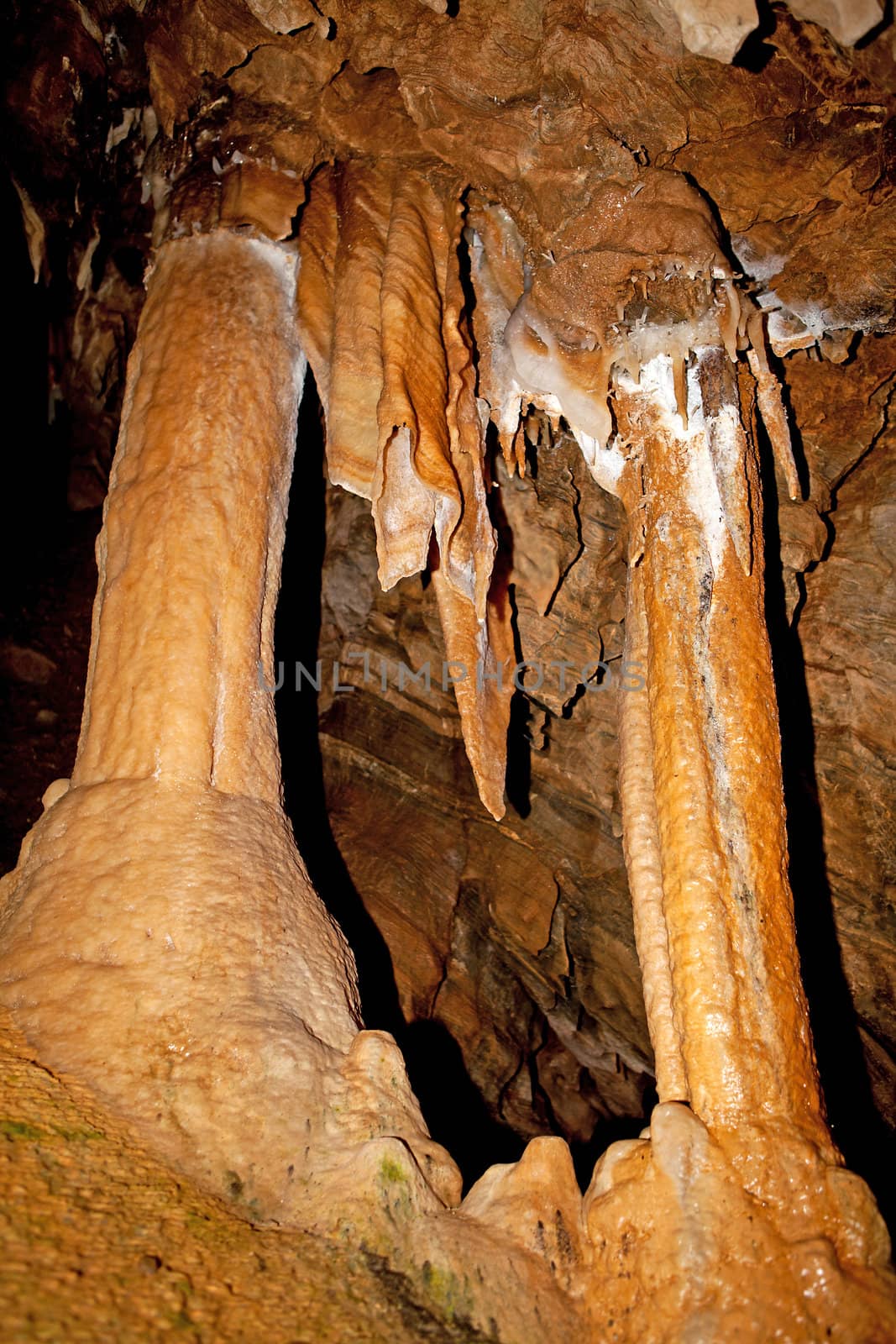 Abstract French scenery in grotte de la Deveze