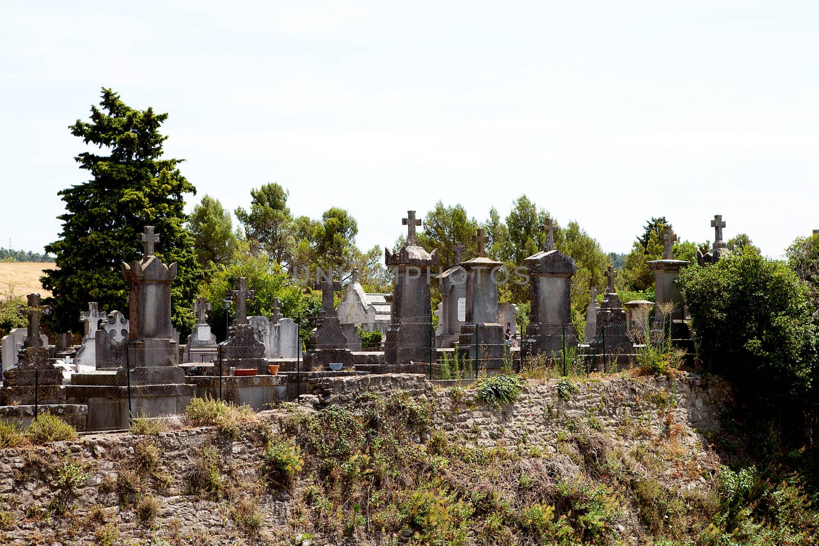 French cemetery with a couple of graves