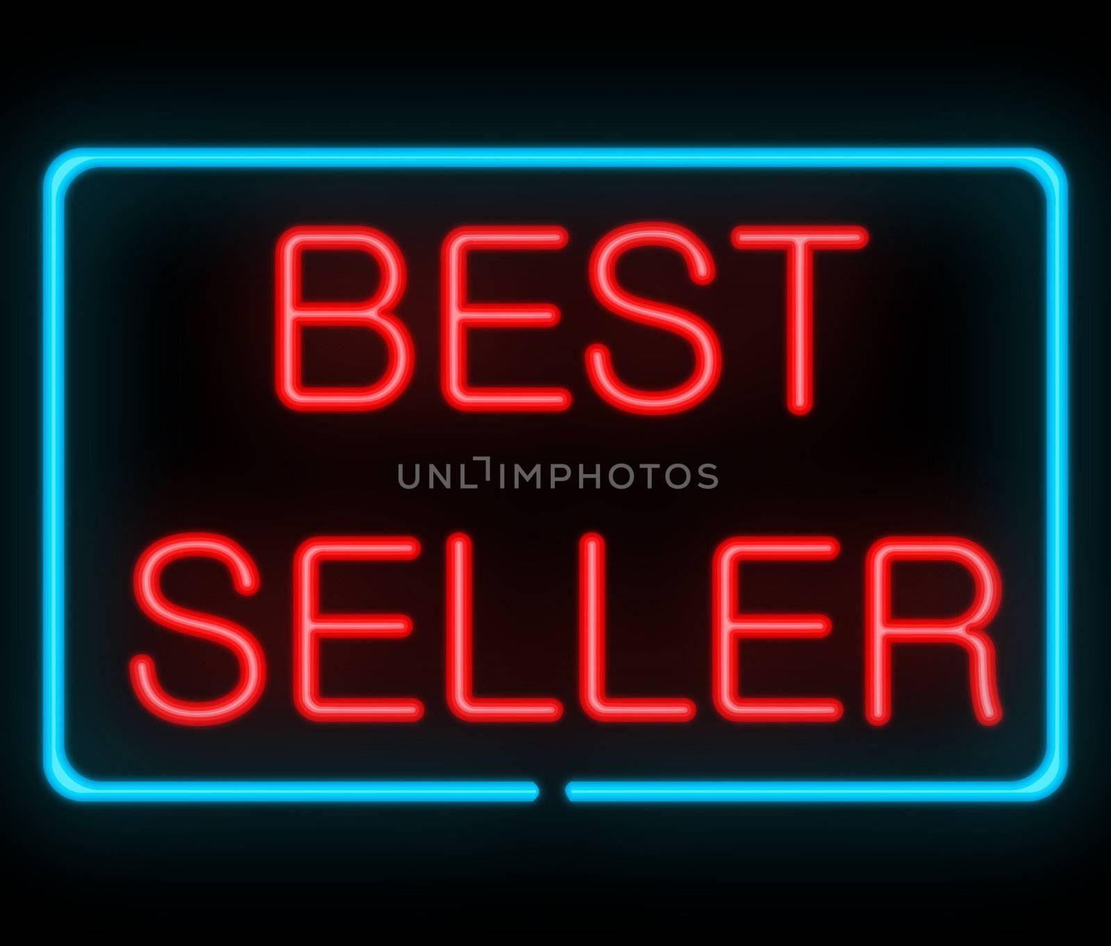Illustration depicting a neon signage with a best seller concept.