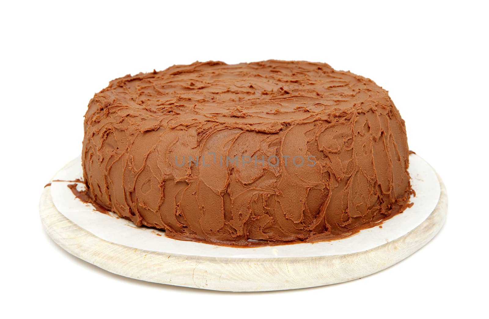 delicious chocolate cake isolated on white background