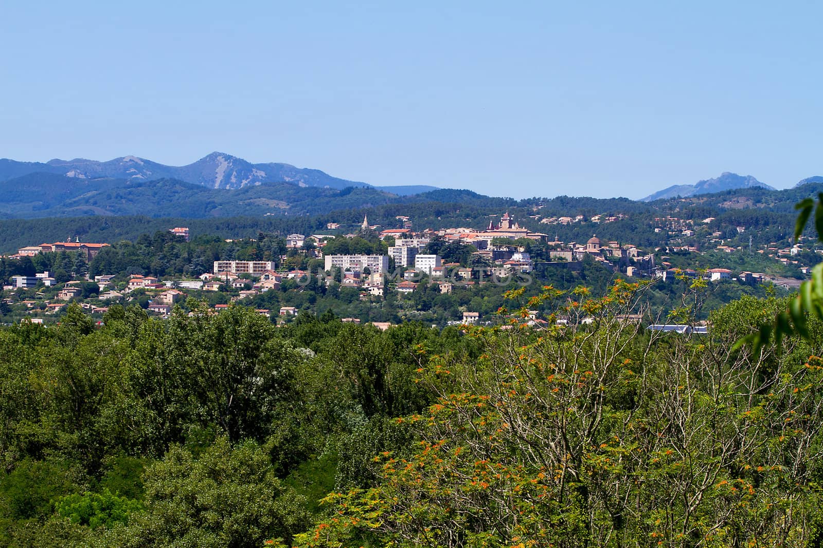 Village in France between mountains
