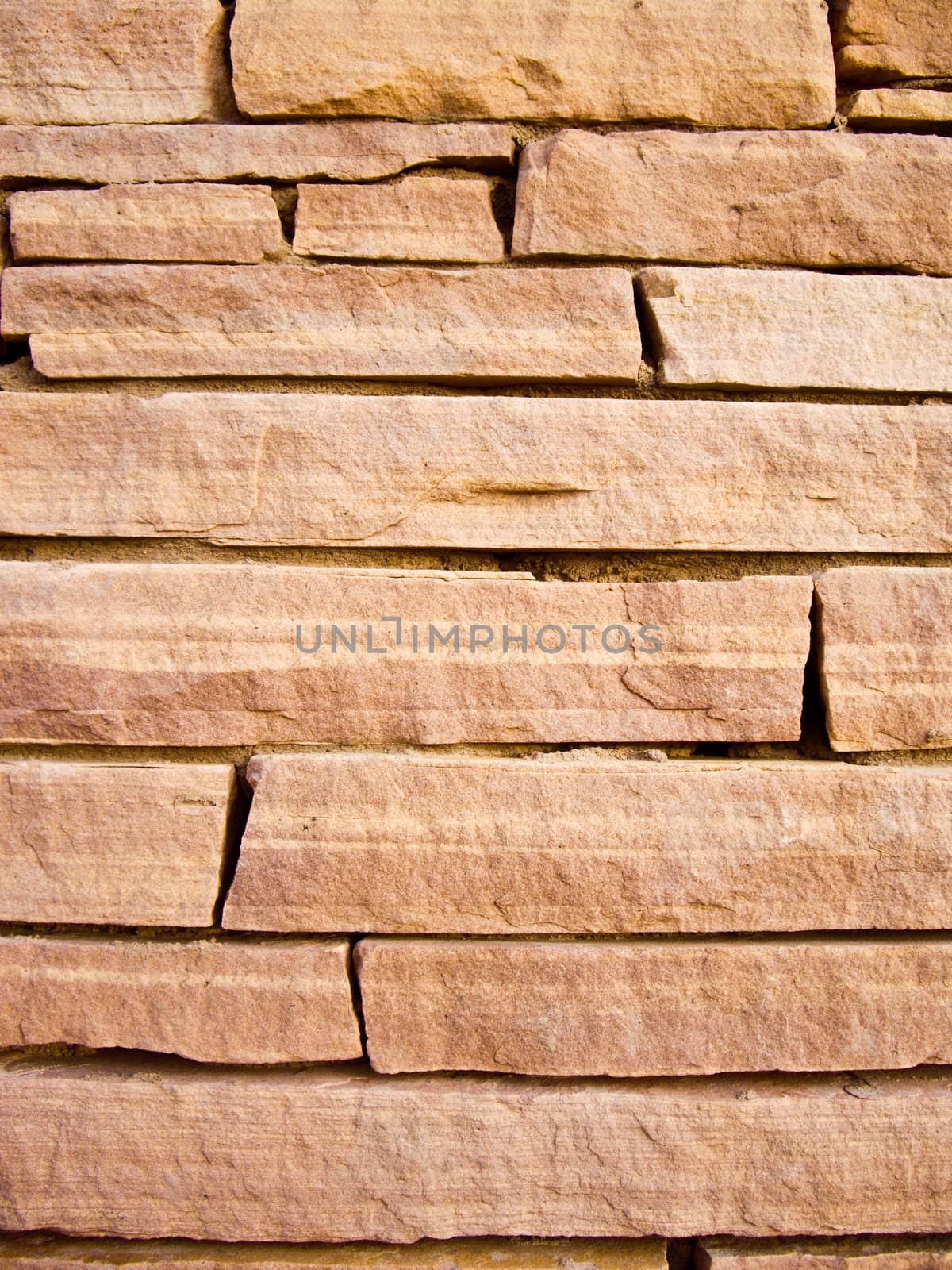 Blocks of sandstone of modern wall