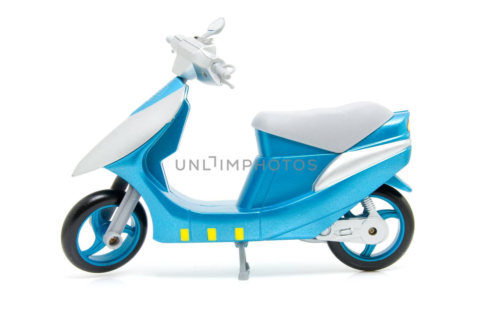 blue scooter motorcycle isolated on white background