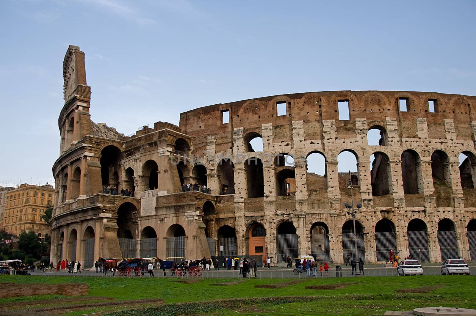 View of the colosseum in Rome