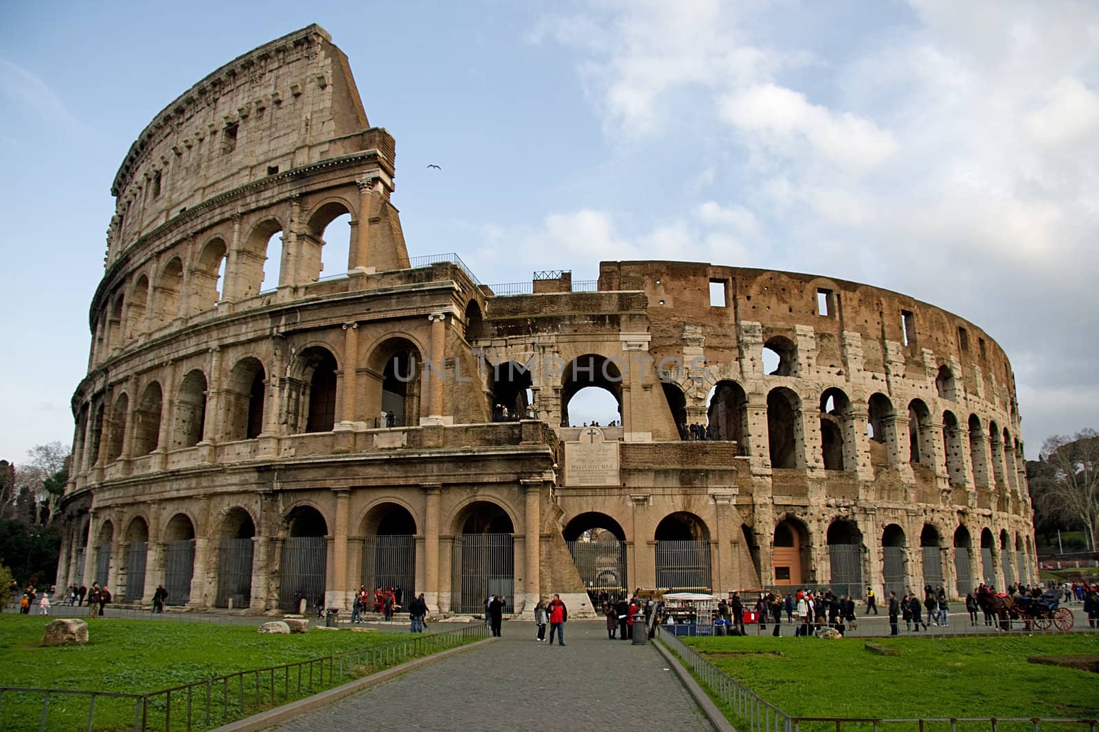 View of the colosseum in Rome