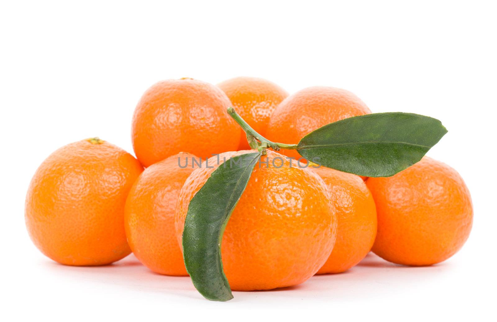  tangerines, isolated on white