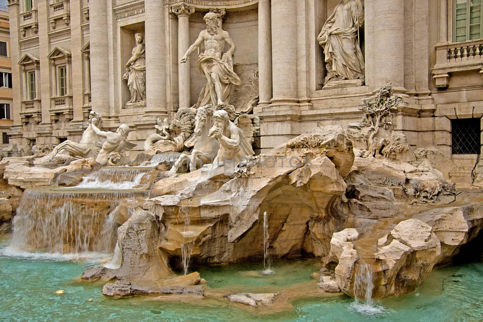 view of fountain piazza Di Trevi in Rome, Italy