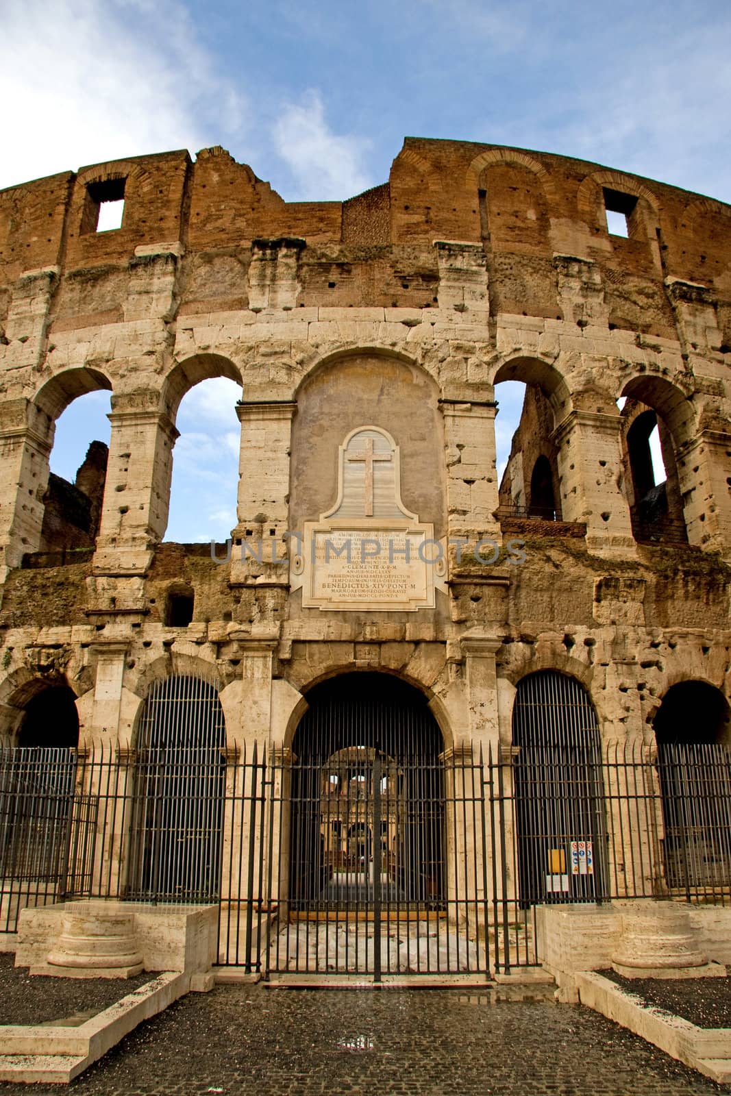 view of the coloseum in Rome, Italy