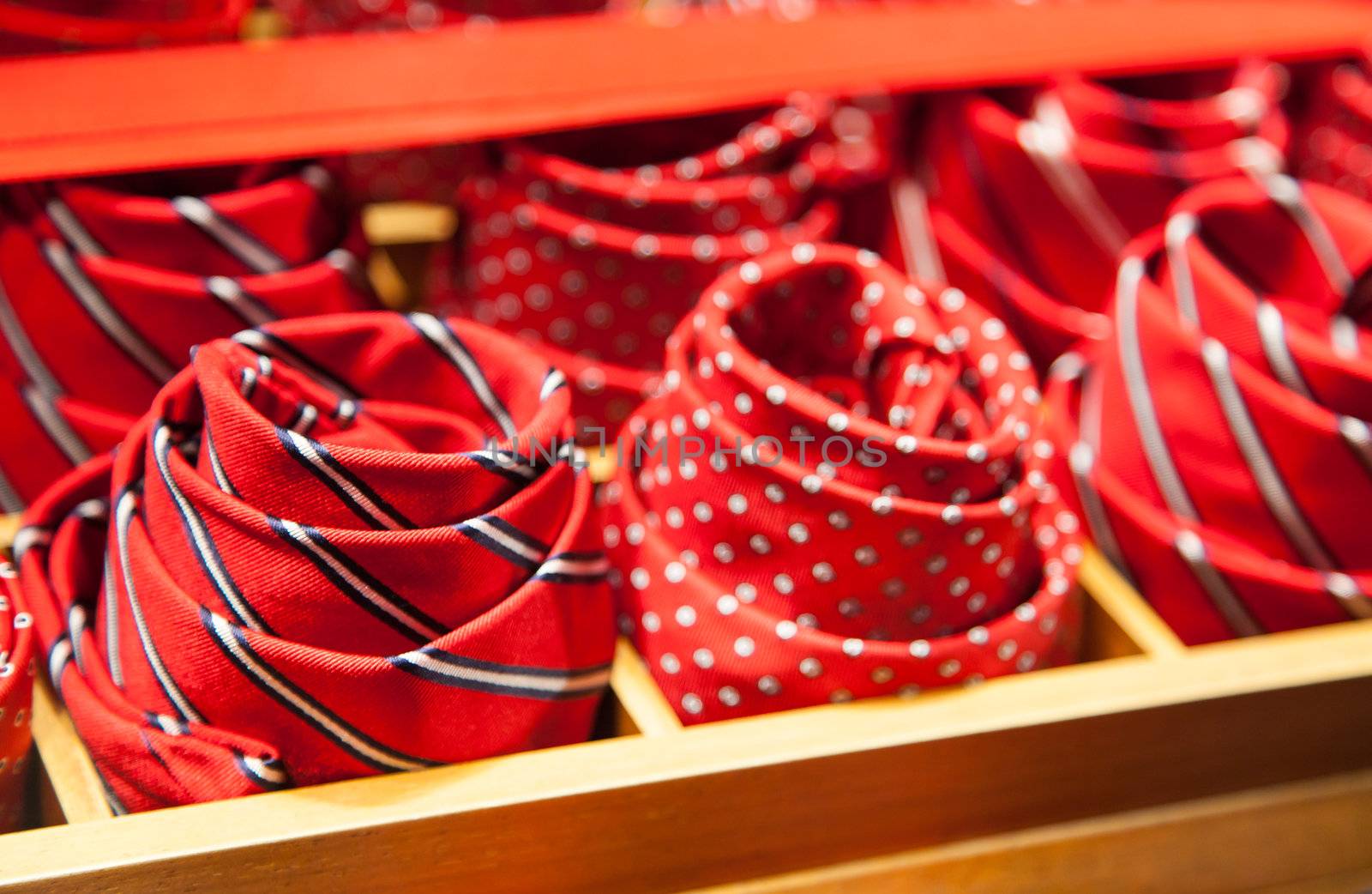 Milano - Italy. Detail of  ties in a luxury shop