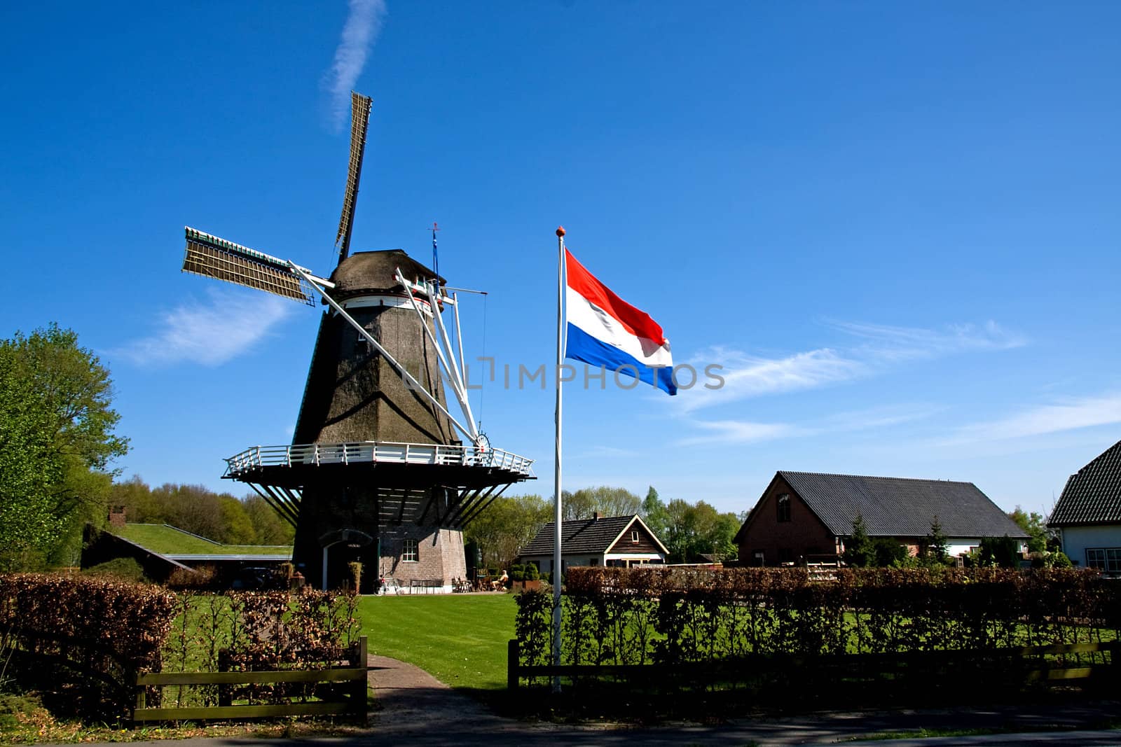 Dutch windmill near Apple in the Netherlands