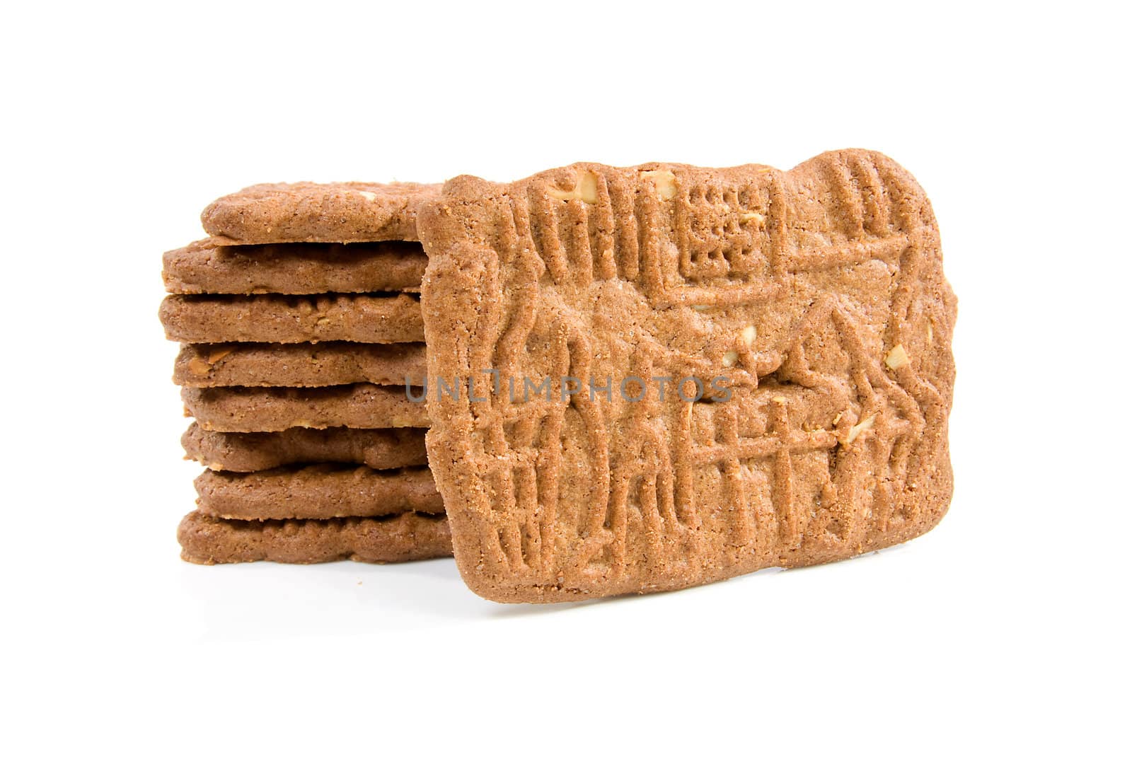 Dutch speculaas biscuit isolated on white background