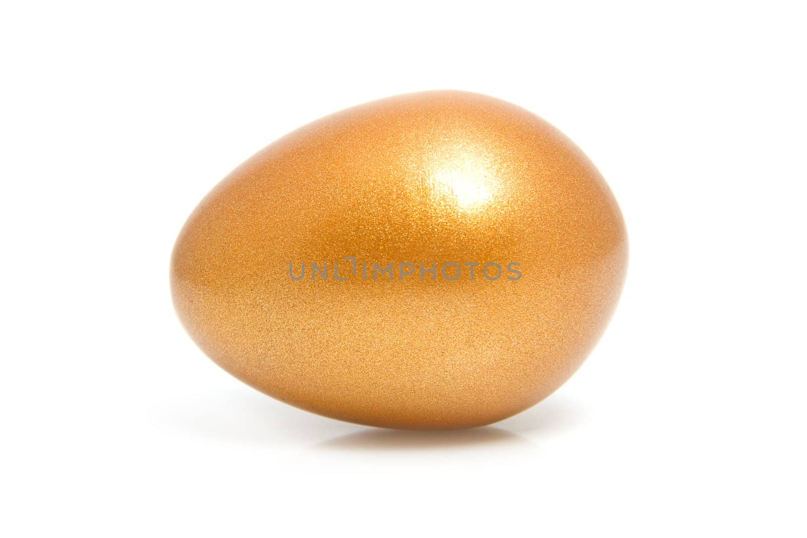 Golden easter chicken egg isolated on white background