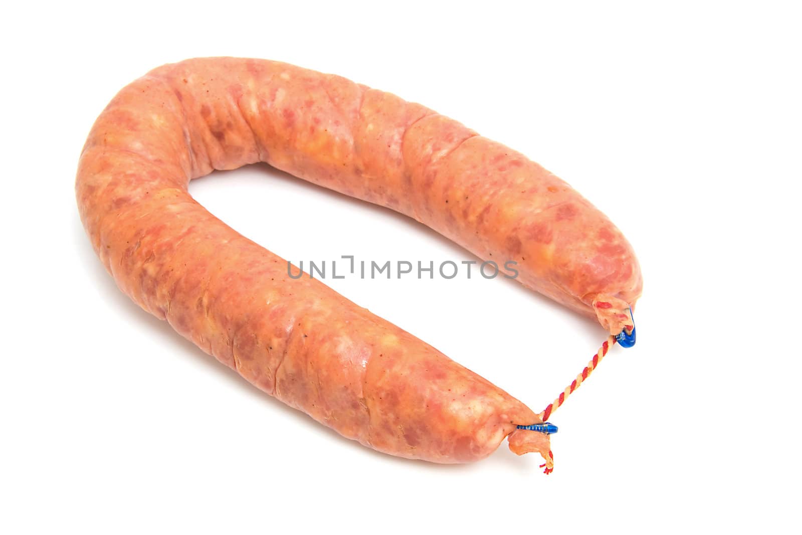 Fresh sausage isolated on white background