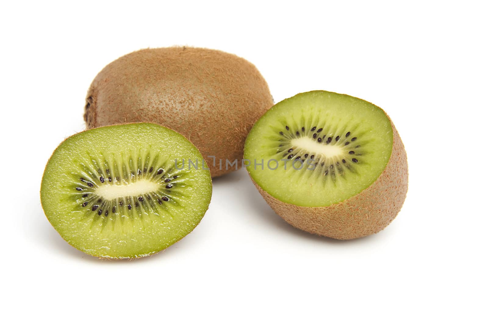 Fresh juicy kiwi fruit isolated on white background