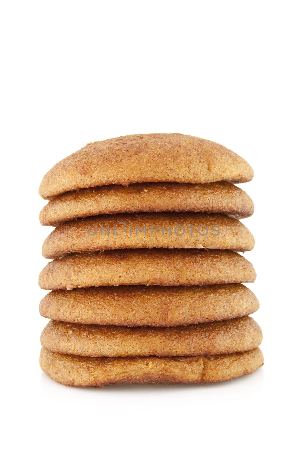 Pile of egg cake isolated on white background