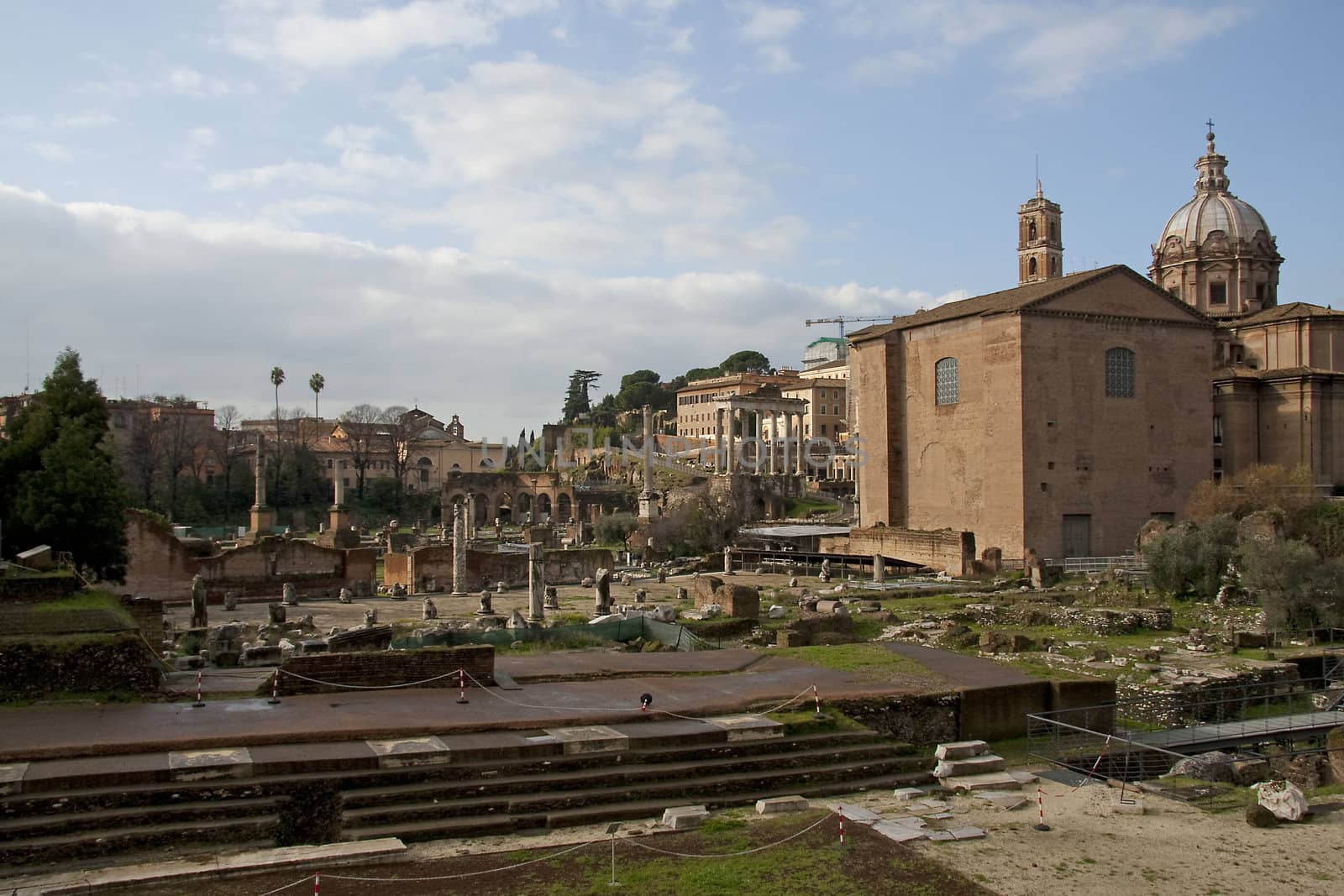 Foro Romano, ruins in Rome Italy
